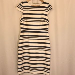 J. Crew Suit Dress in Navy Blue and White Size 8
